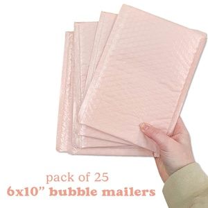 25 Pink Bubble Mailers - 6x10"